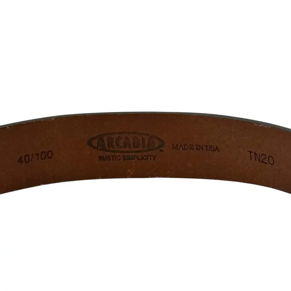 Arcadia Leather Belt Men SZ 40 Brown Rustic Classic Timeless Rugged Office Work